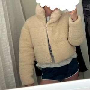 Zara cropped teddy bomber